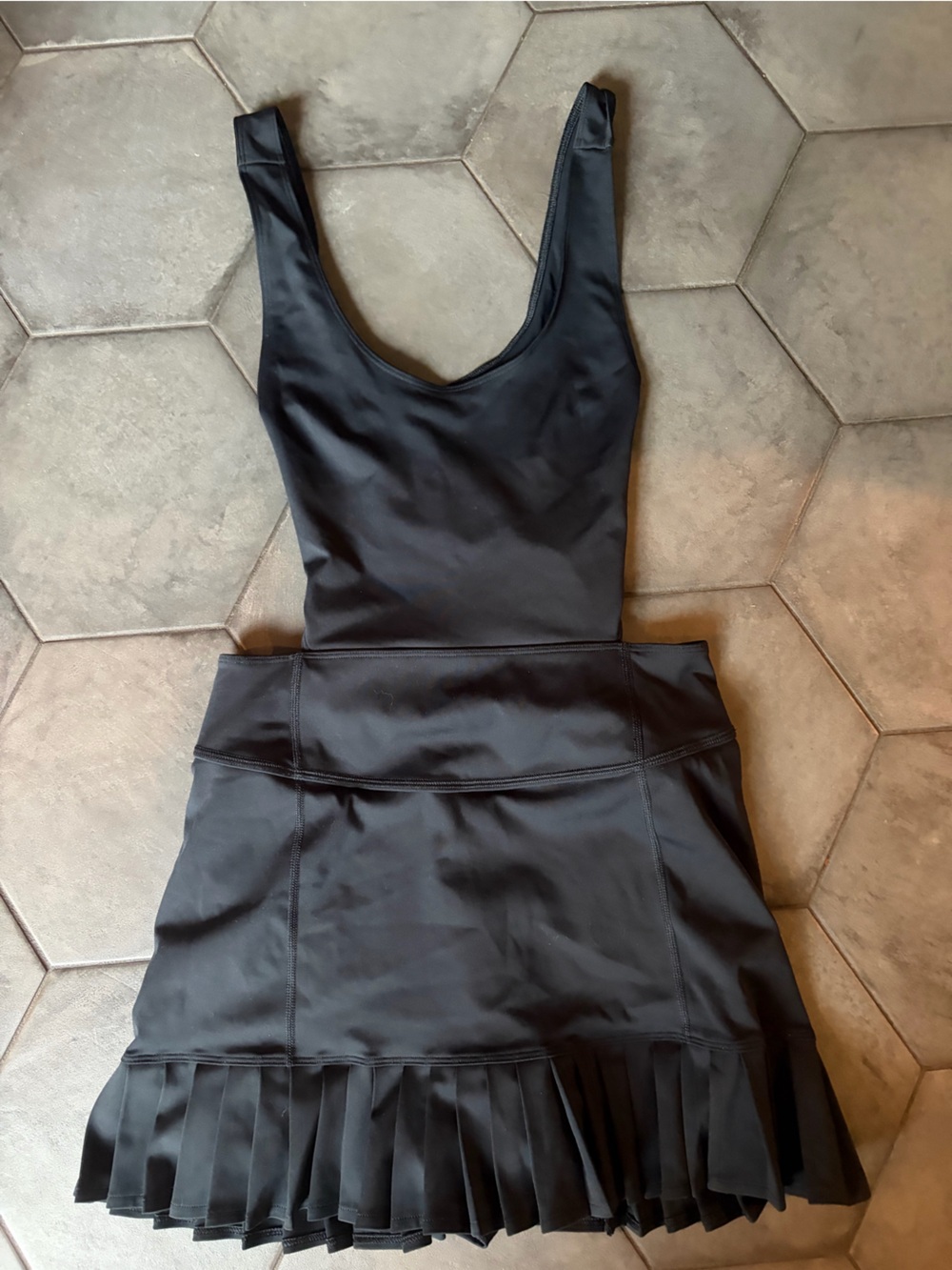 FP Movement by Free People Black Activewear Tennis Dress with Pleated Skirt